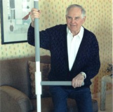 Superpole by Healthcraft provides support for elderly man in Atlanta GA home