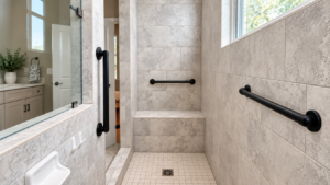 Beautiful grab bar installation in metro Atlanta home